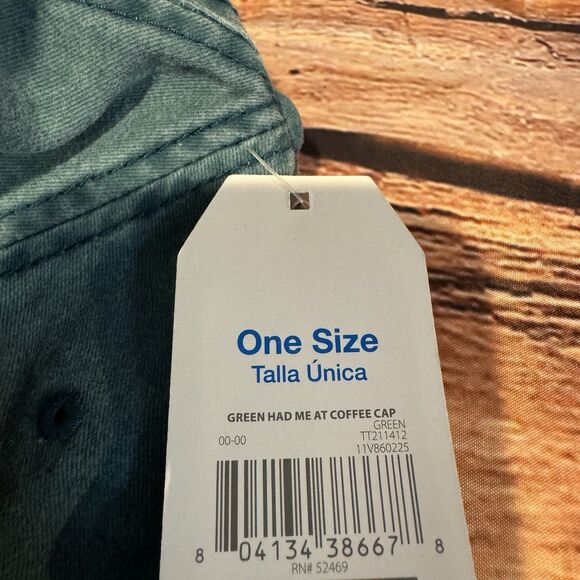 You Had Me At Coffee Hat Cap Adjustable Leather Strapback Teal Women’s Baseball - Picture 8 of 8